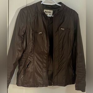 Women's Brown Faux leather Jacket